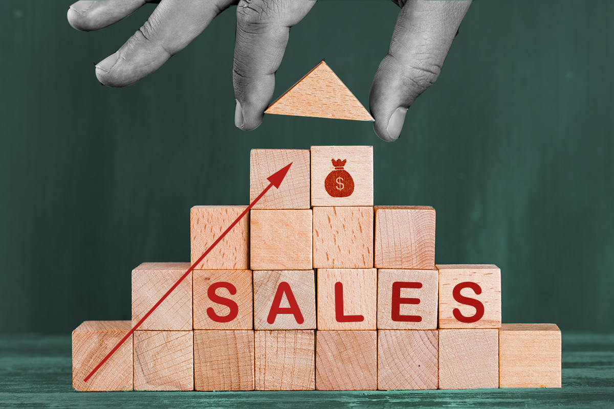 Laptop with flow chart coming out of it to show various marketing activities