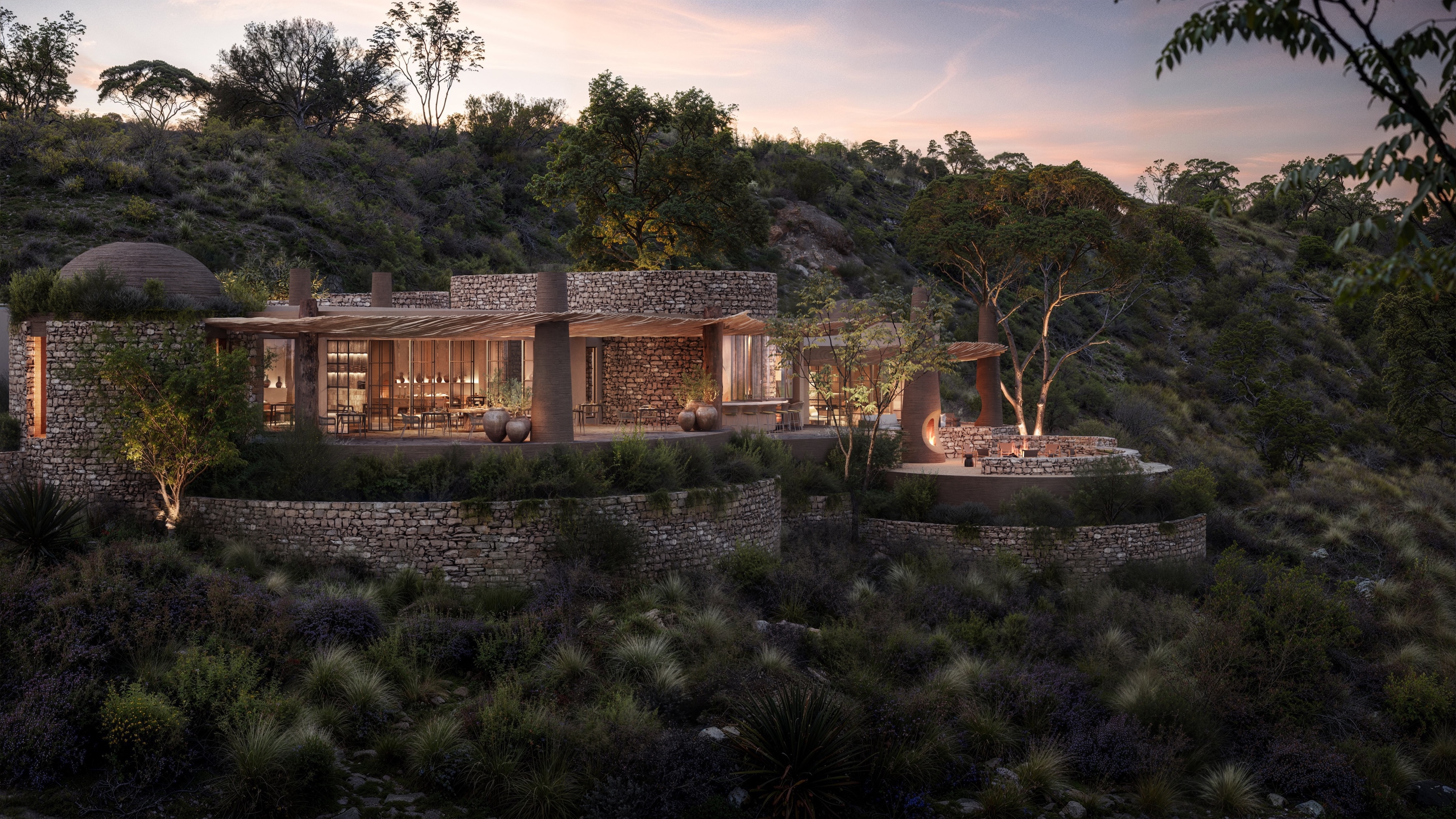 A sunset view of a new lodge in Kenya