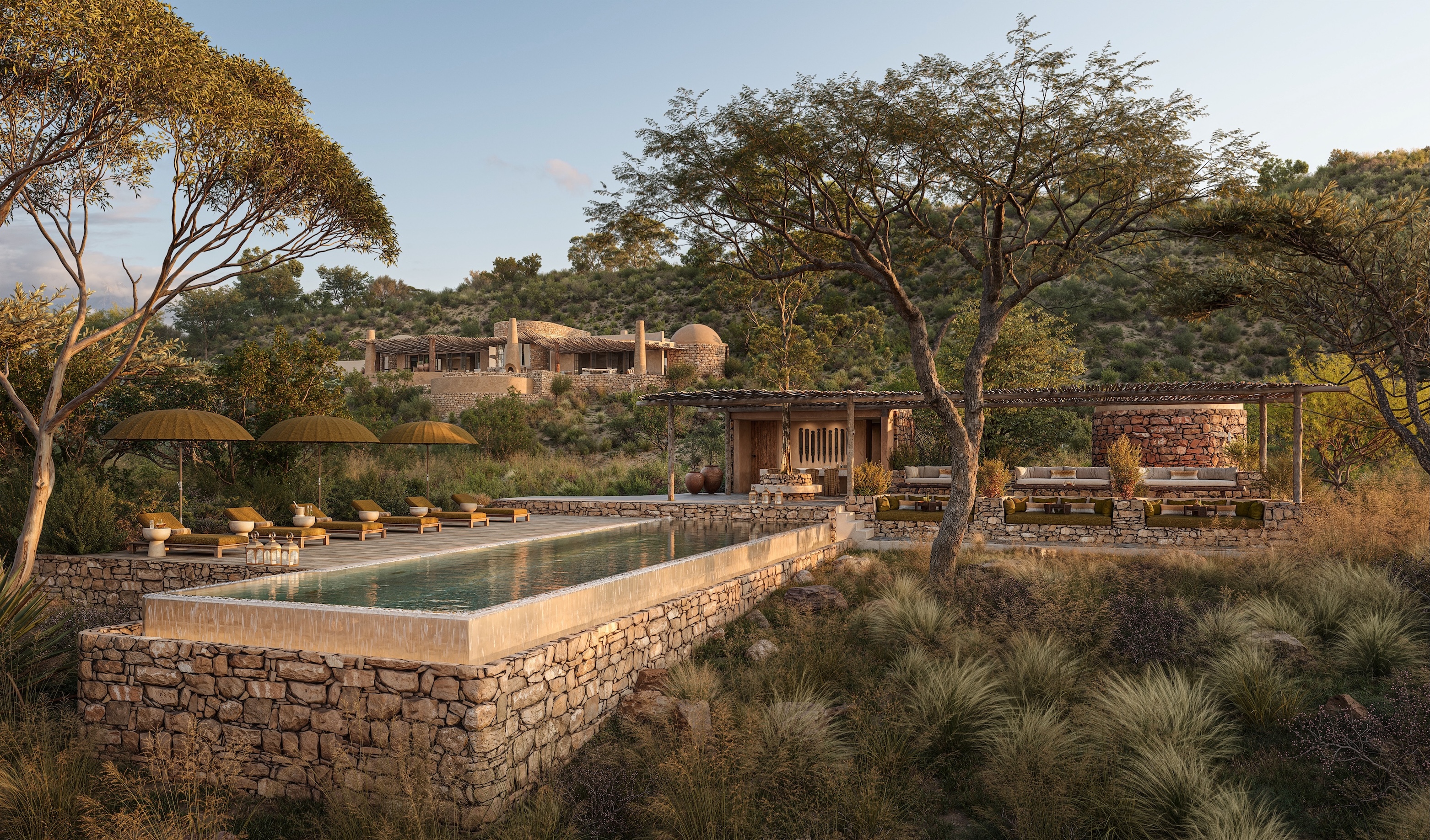 The pool at the luxury Suyian Safari Camp