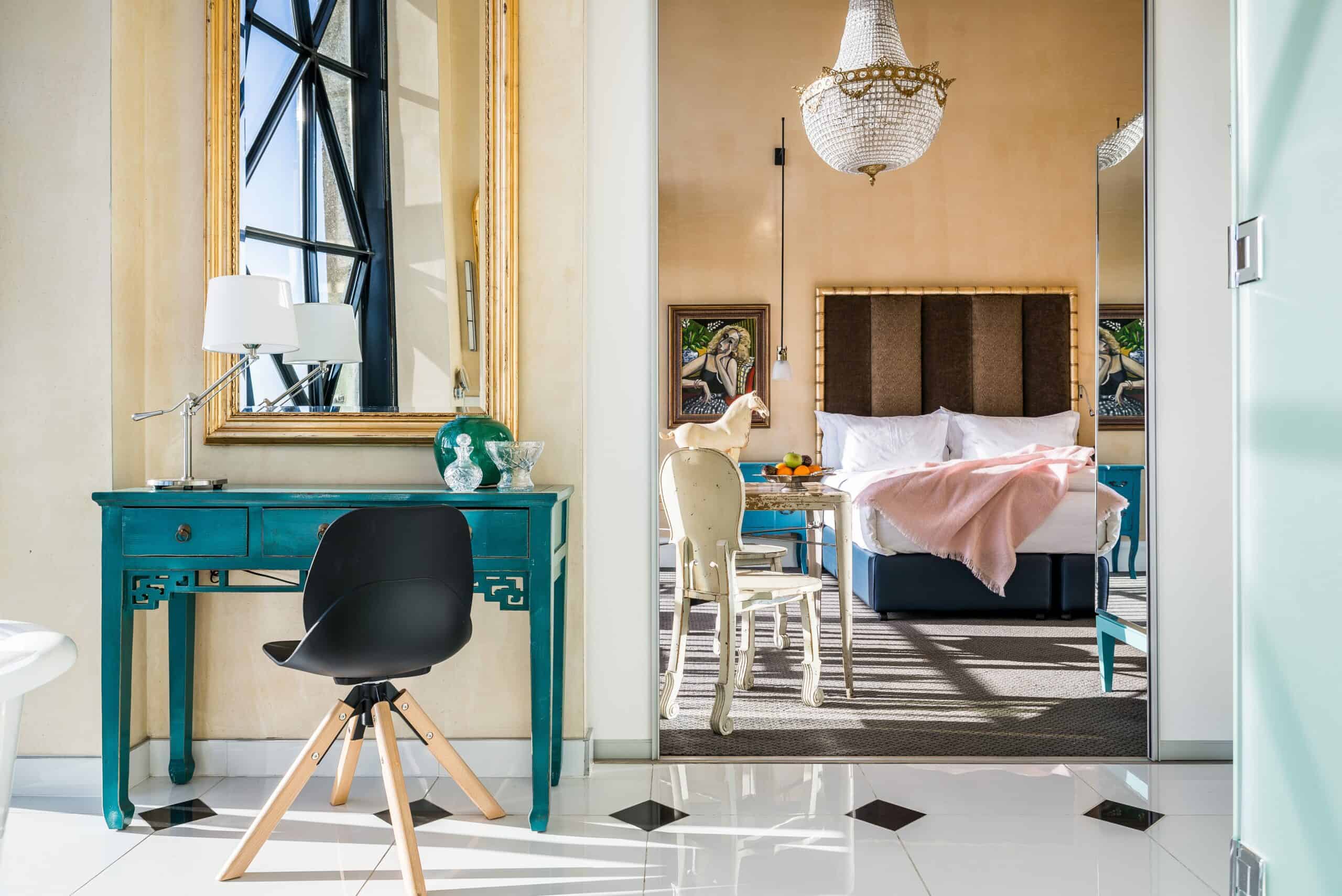 A bedroom at the Silo Hotel in Cape Town