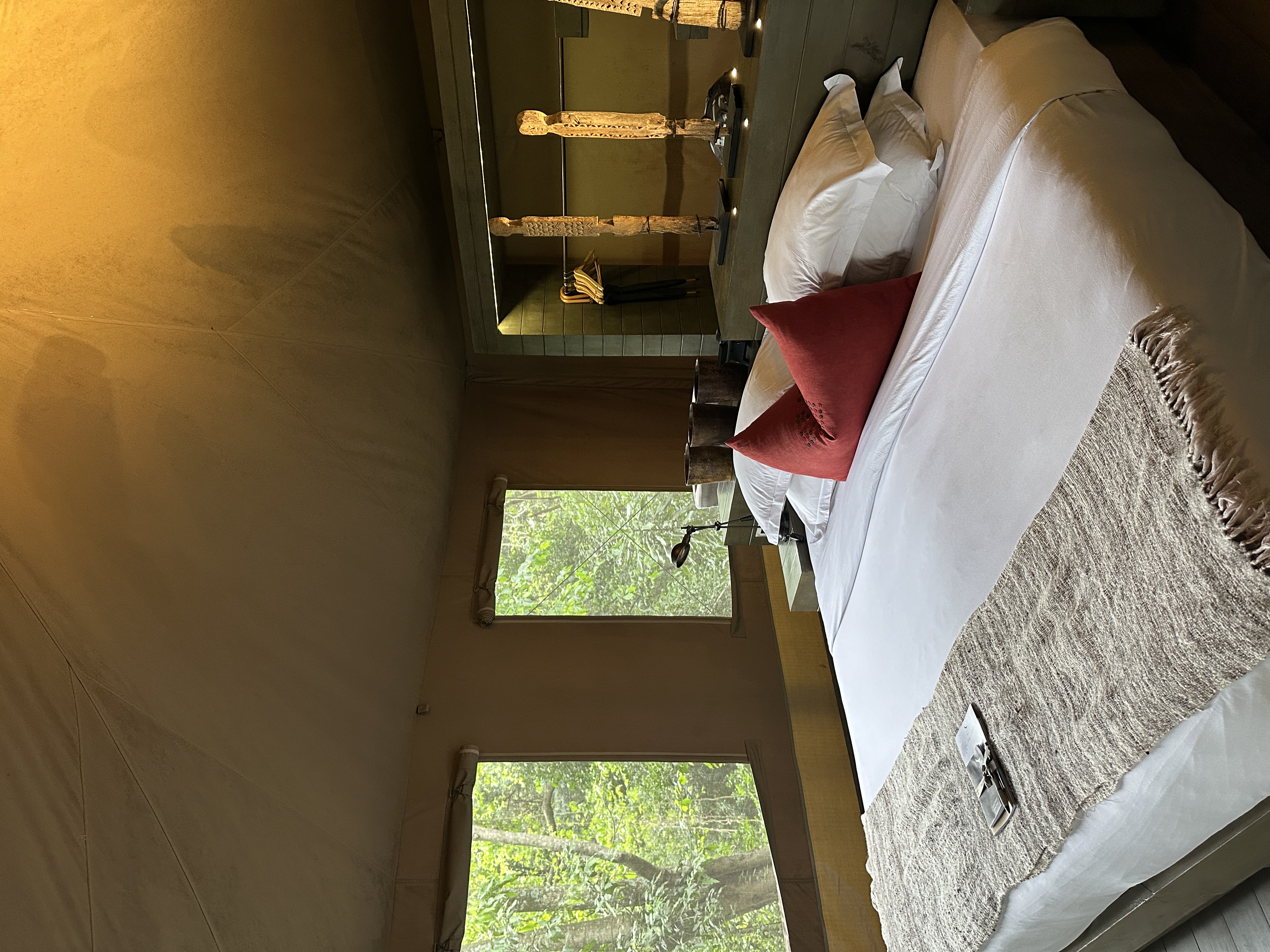 A room at a luxury safari camp