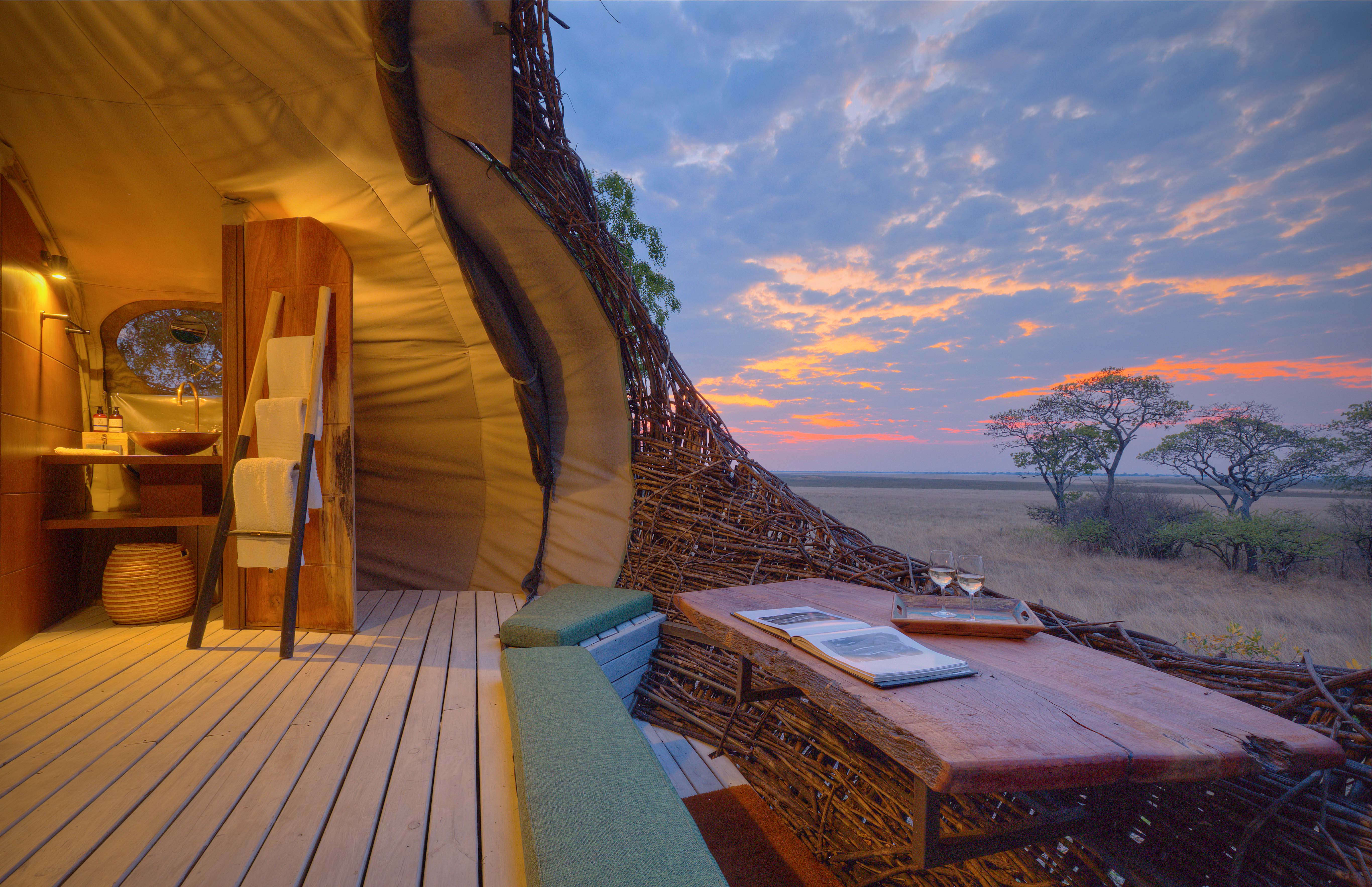 View from a nest safari room in Zambia