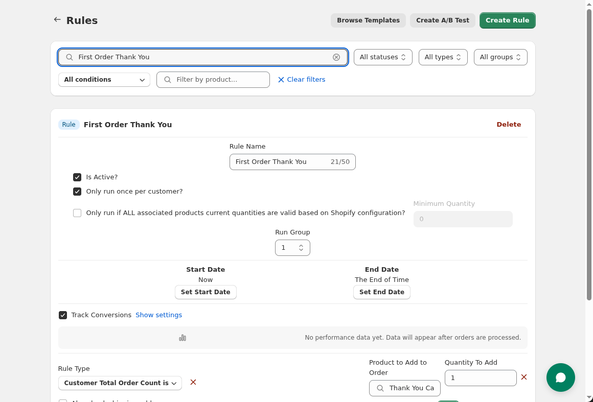 Insertr rule editor showing targeting conditions