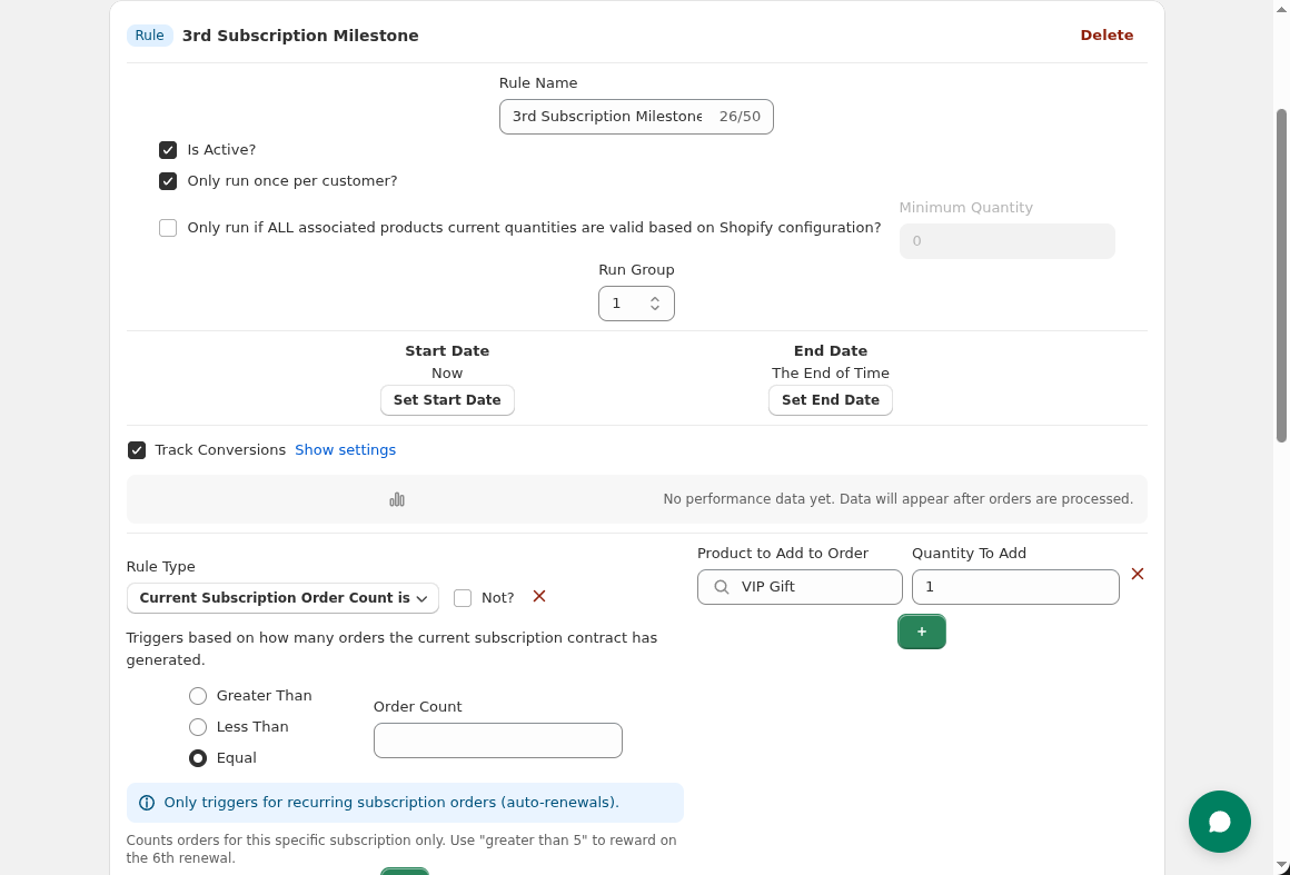 Rule configuration example