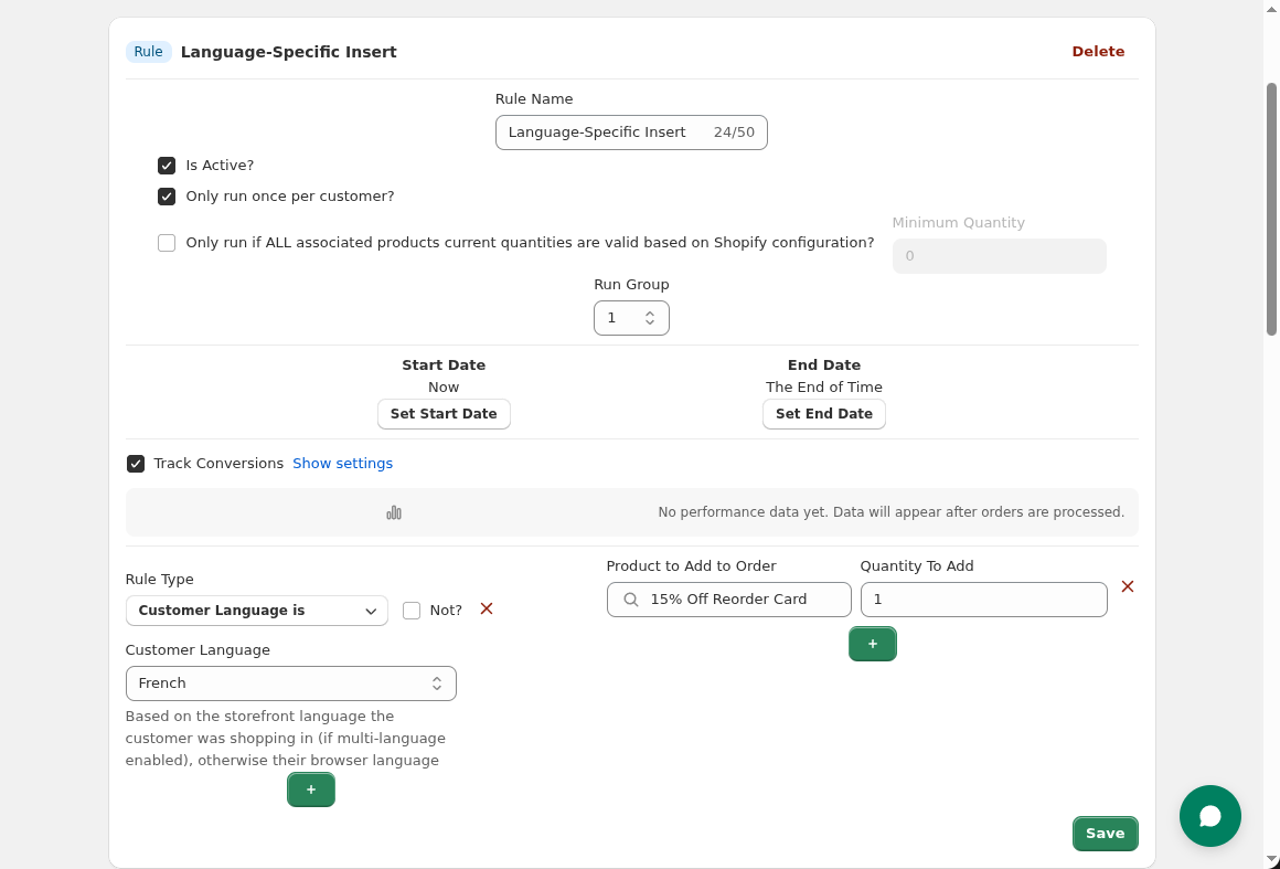 Rule configuration for customer targeting