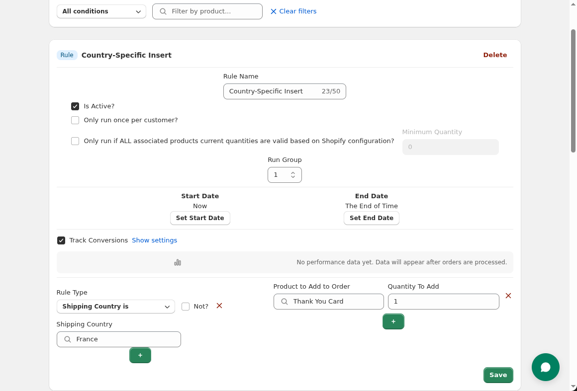 Rule configuration example