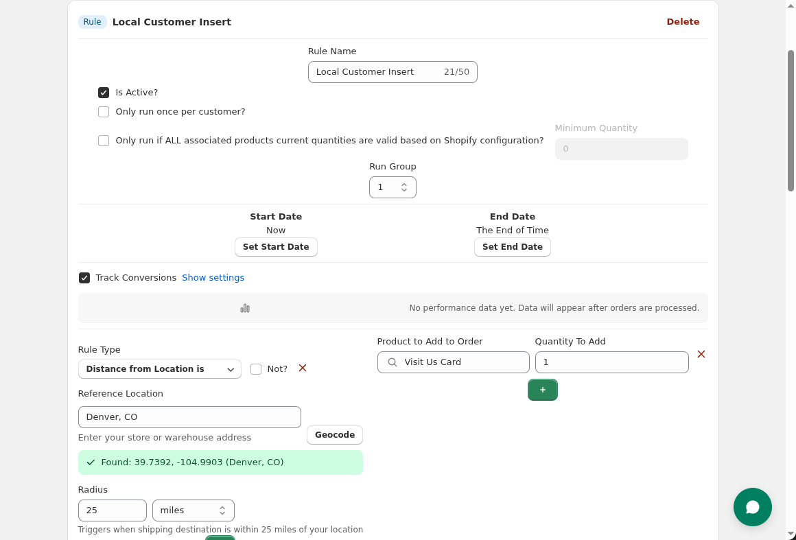 Rule configuration for targeting