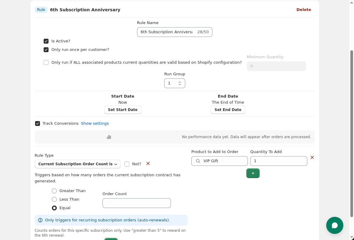 6-month subscription anniversary rule