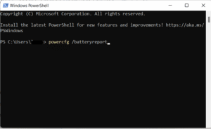 Type powercfg /batteryreport to check battery for failures