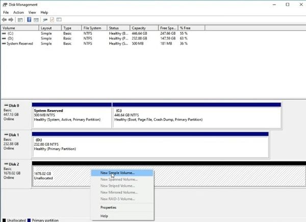 Initialize the disk after Fatal Device Hardware Error