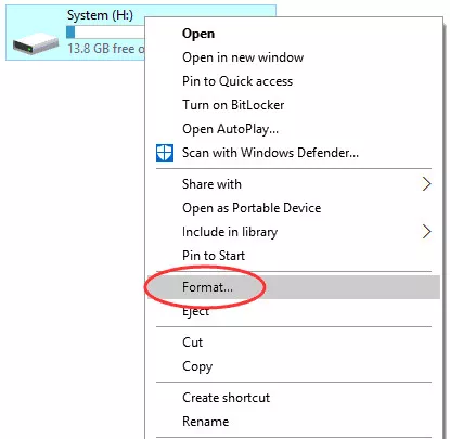 Format the drive after Fatal Device Hardware Error