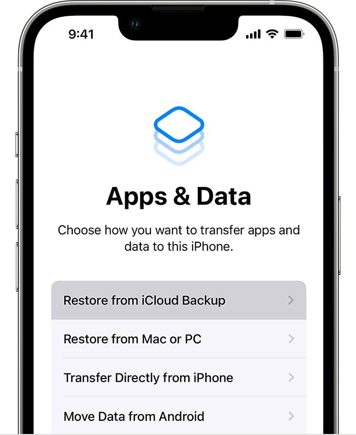 Restoring from iCloud backup