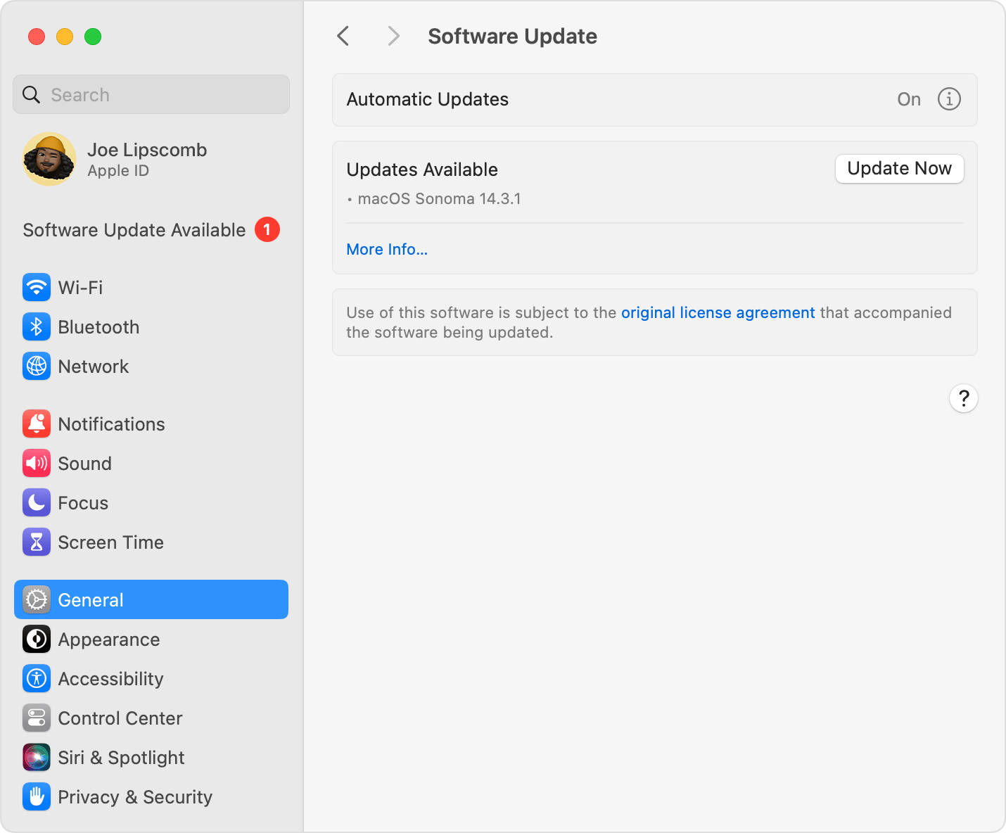 7. Keep your MacBook up to dateEnsure you install the latest software and firmware updates whenever possible, as these can help with cooling performance. Check the box to set an automatic update of macOS. 