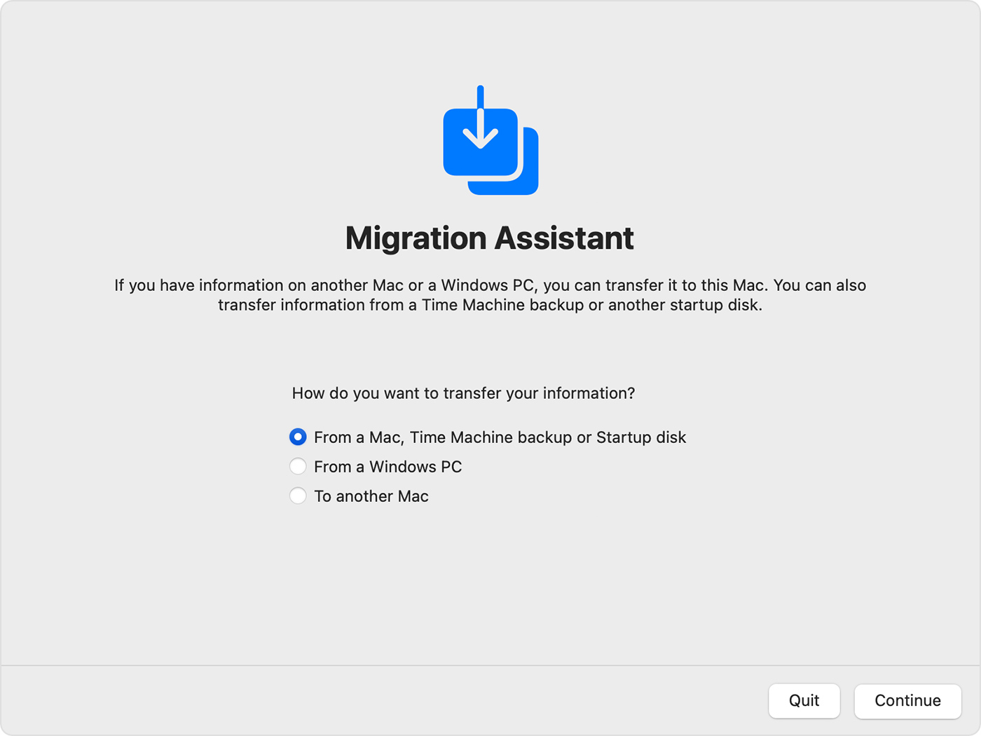 Restore Mac with Migration Assistant