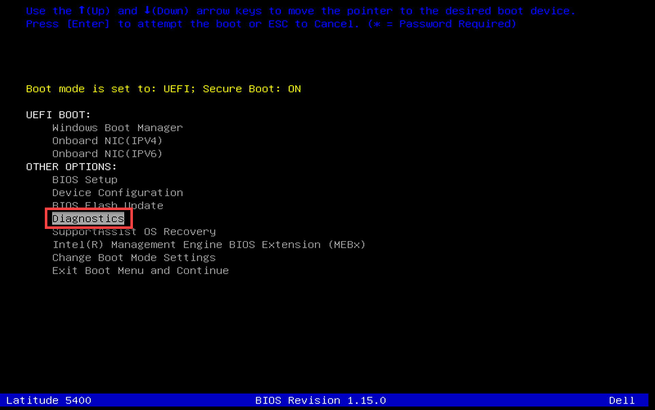 Troubleshoot the device with the Dell diagnostics tool