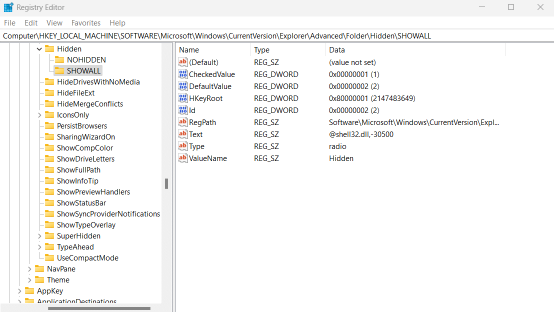 Change the registry value to fix missing files from the external HDD on Windows