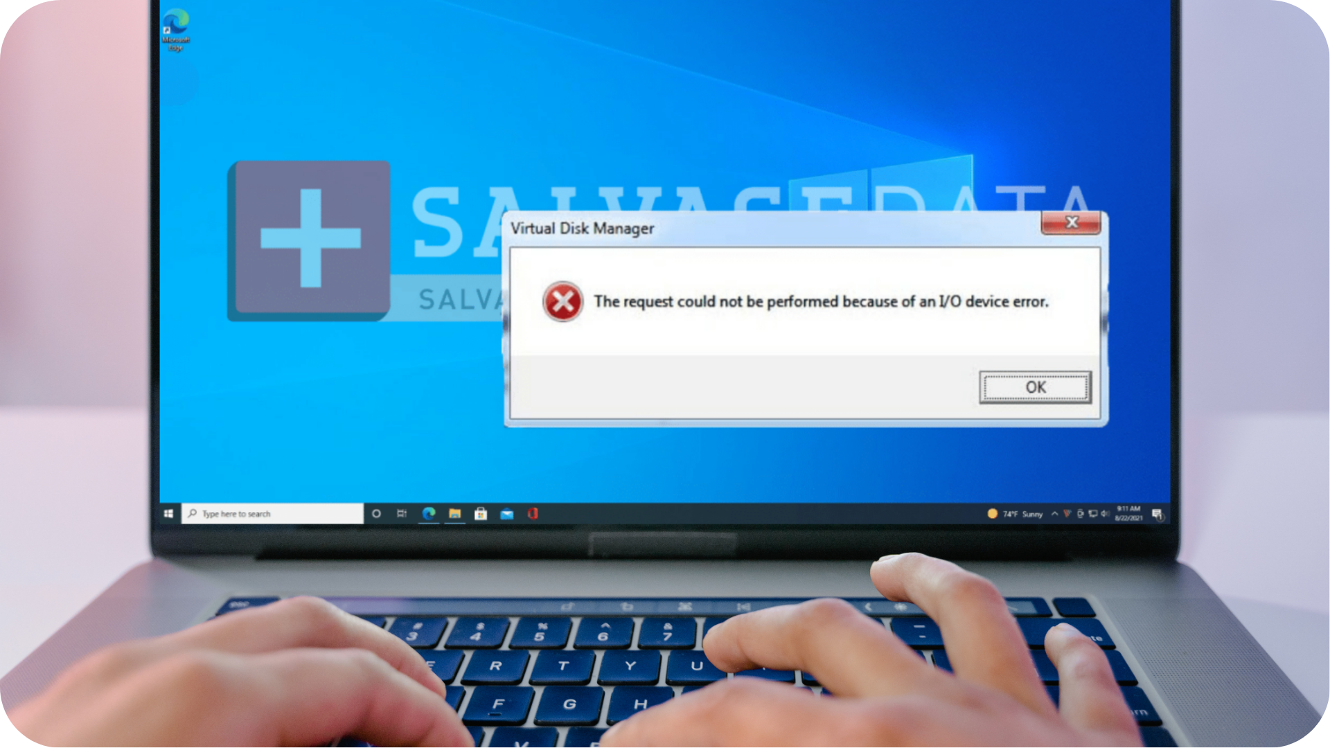 screeshot of the "the request could not be performed because of an I/0 device error" message on Windows