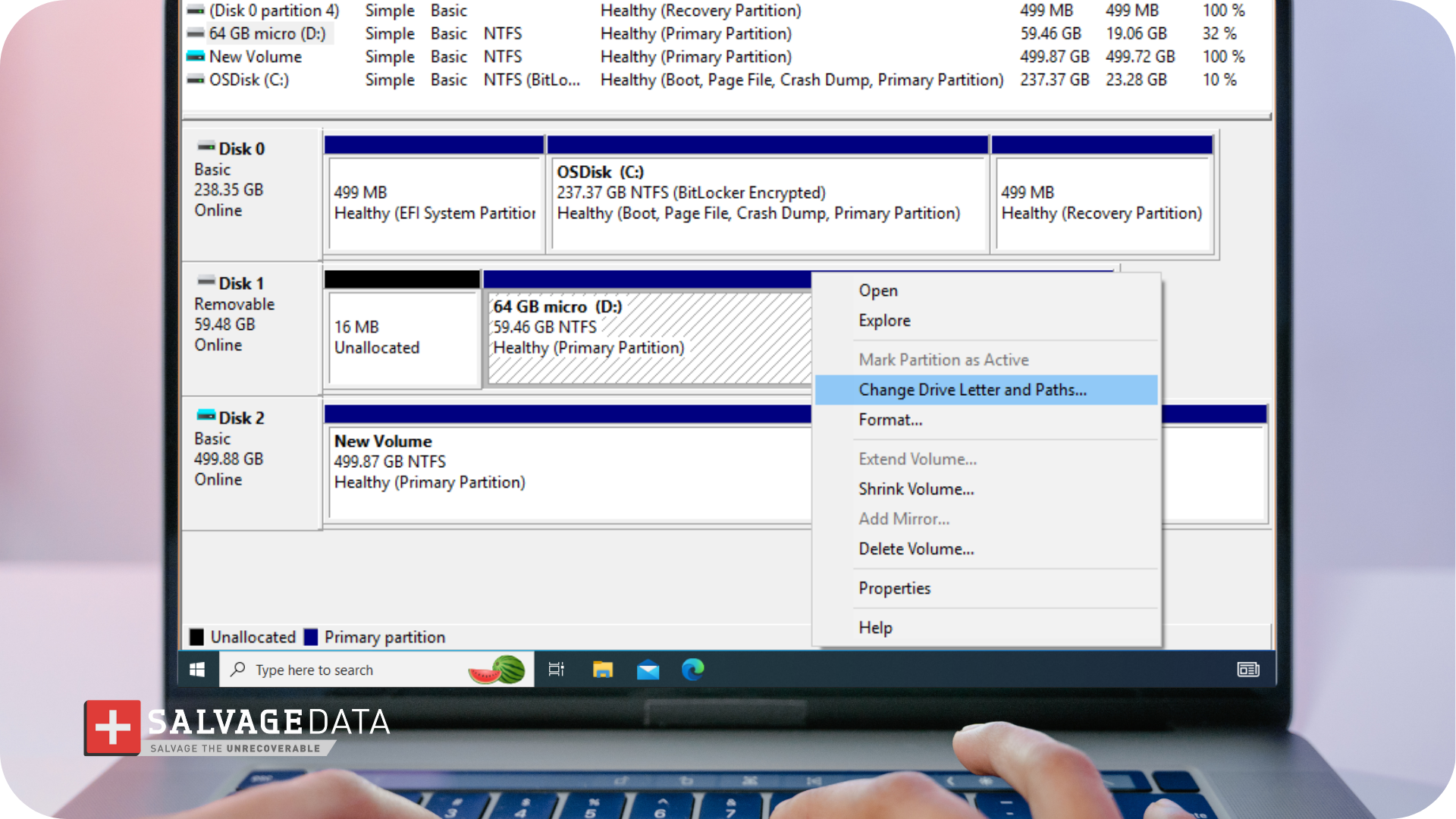 screenshot of the device manager