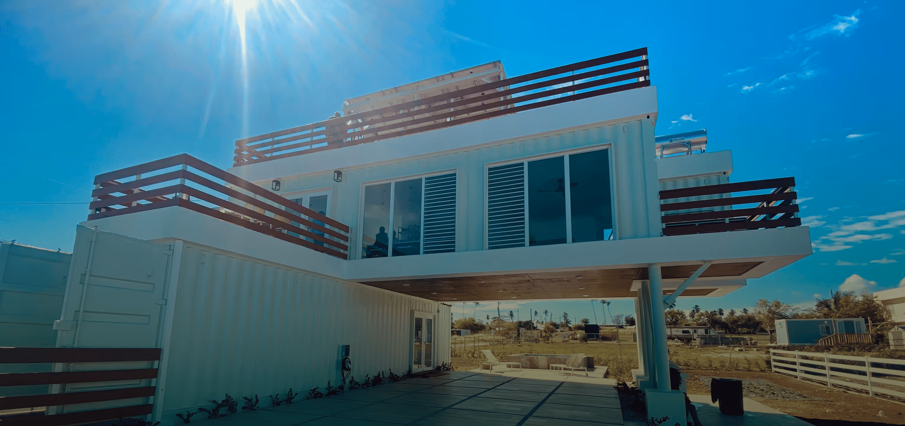 A shipping container home.