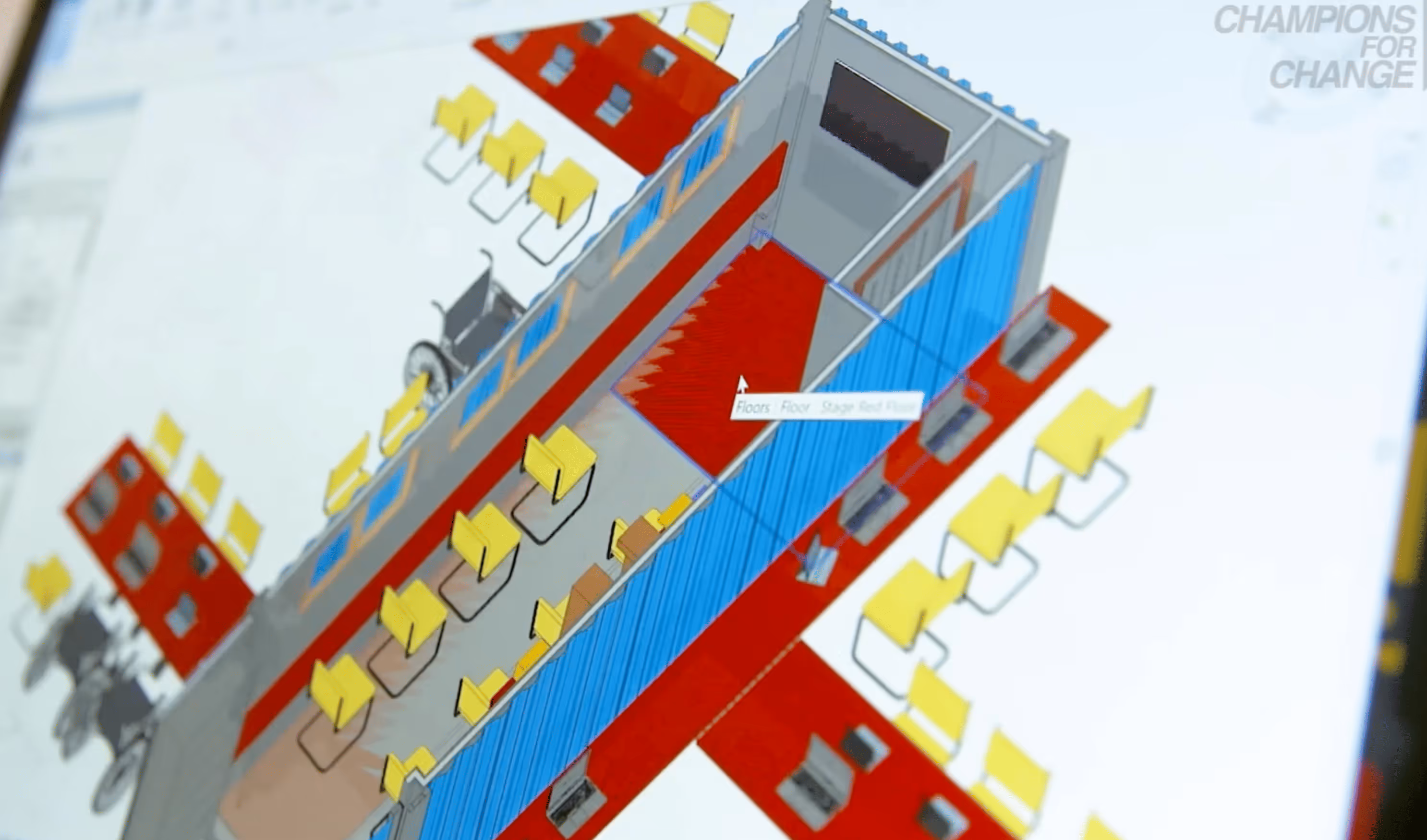 Floor plan for a shipping container home.