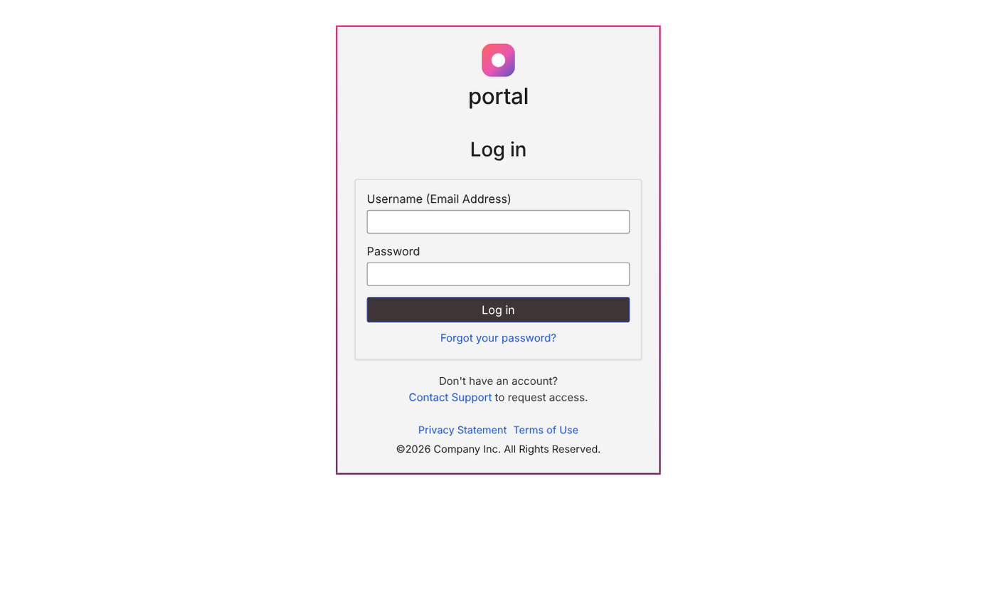 The old login card, where new users were told to contact support to request access
