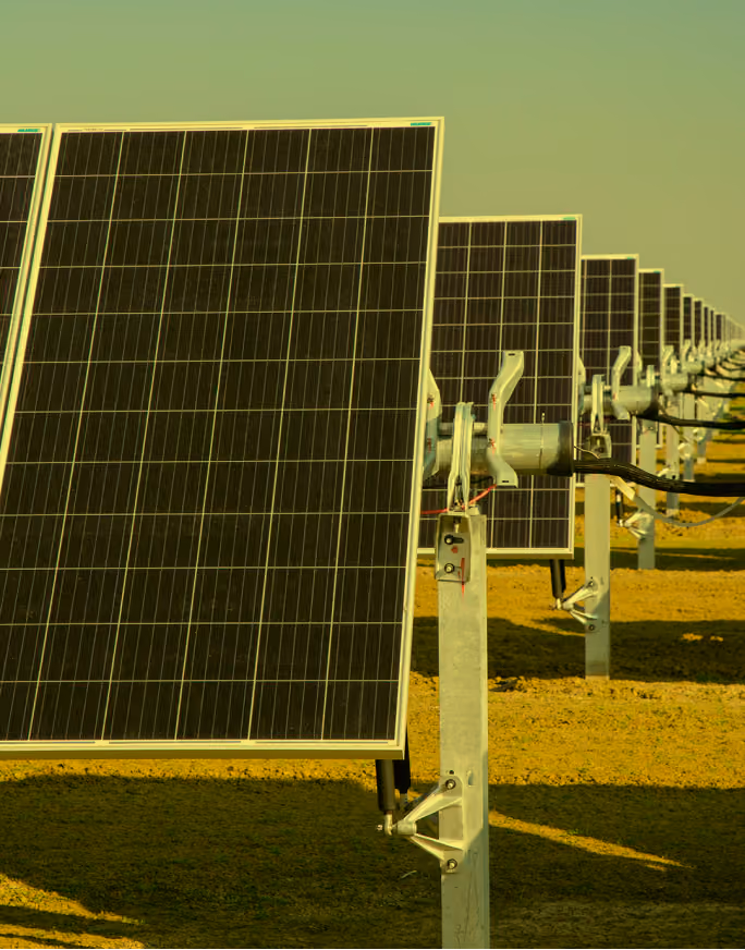 Infrastructure Platform-Solar panels at Aquamarine Solar Park in San Joaquin Valley, California.