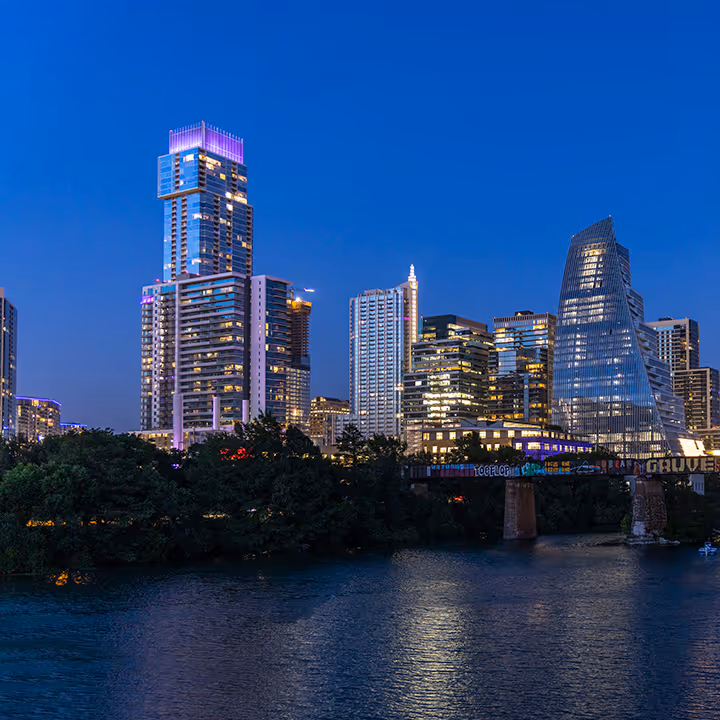 The Independent in Austin, Texas at dusk