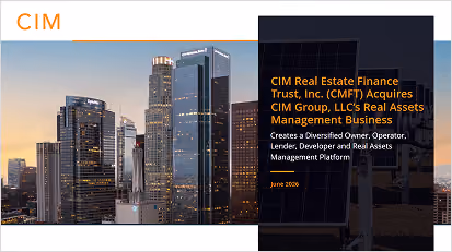 Cover page for CIM Group CMFT Presentation PDF