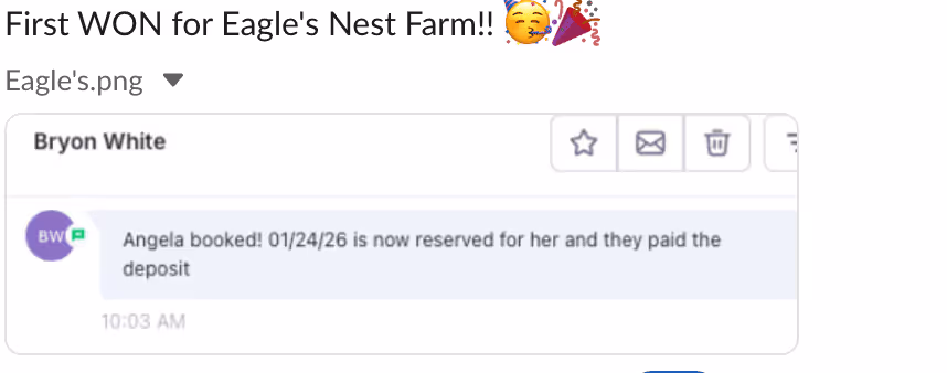 Eagle’s Nest Farm online event space marketing