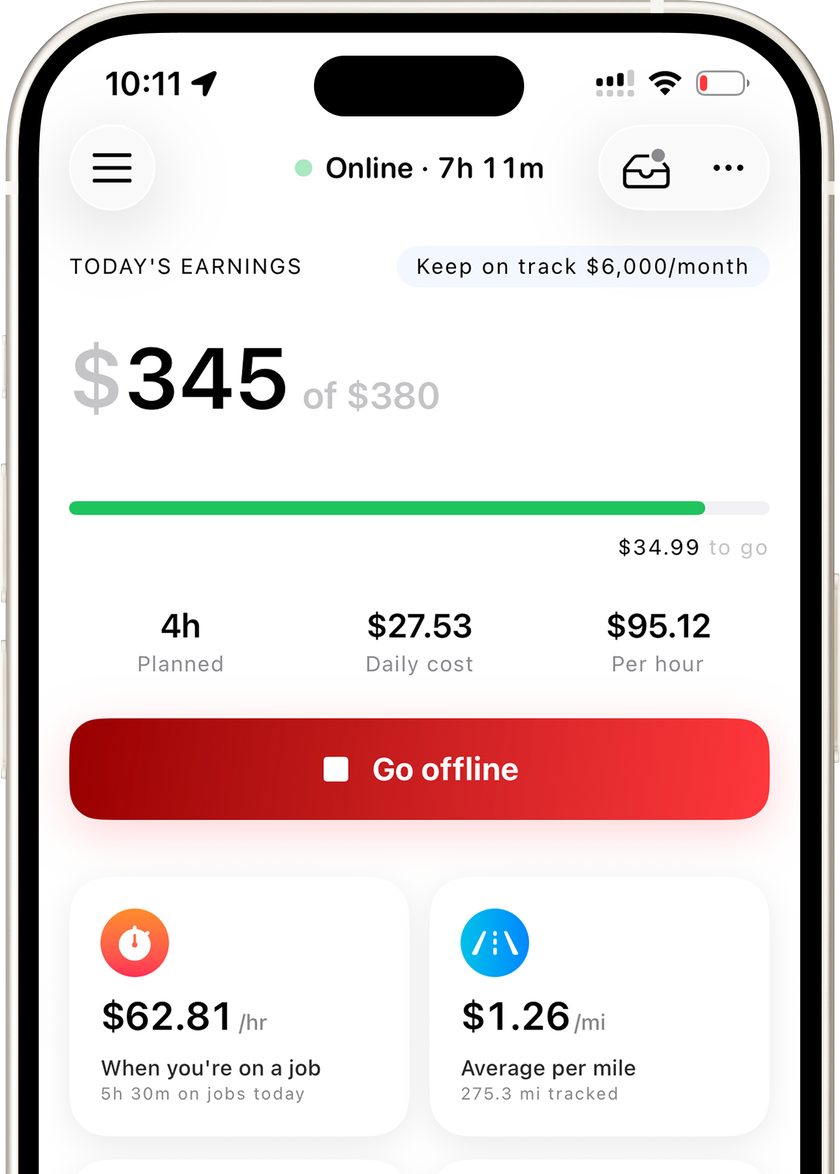 GigReal earnings dashboard