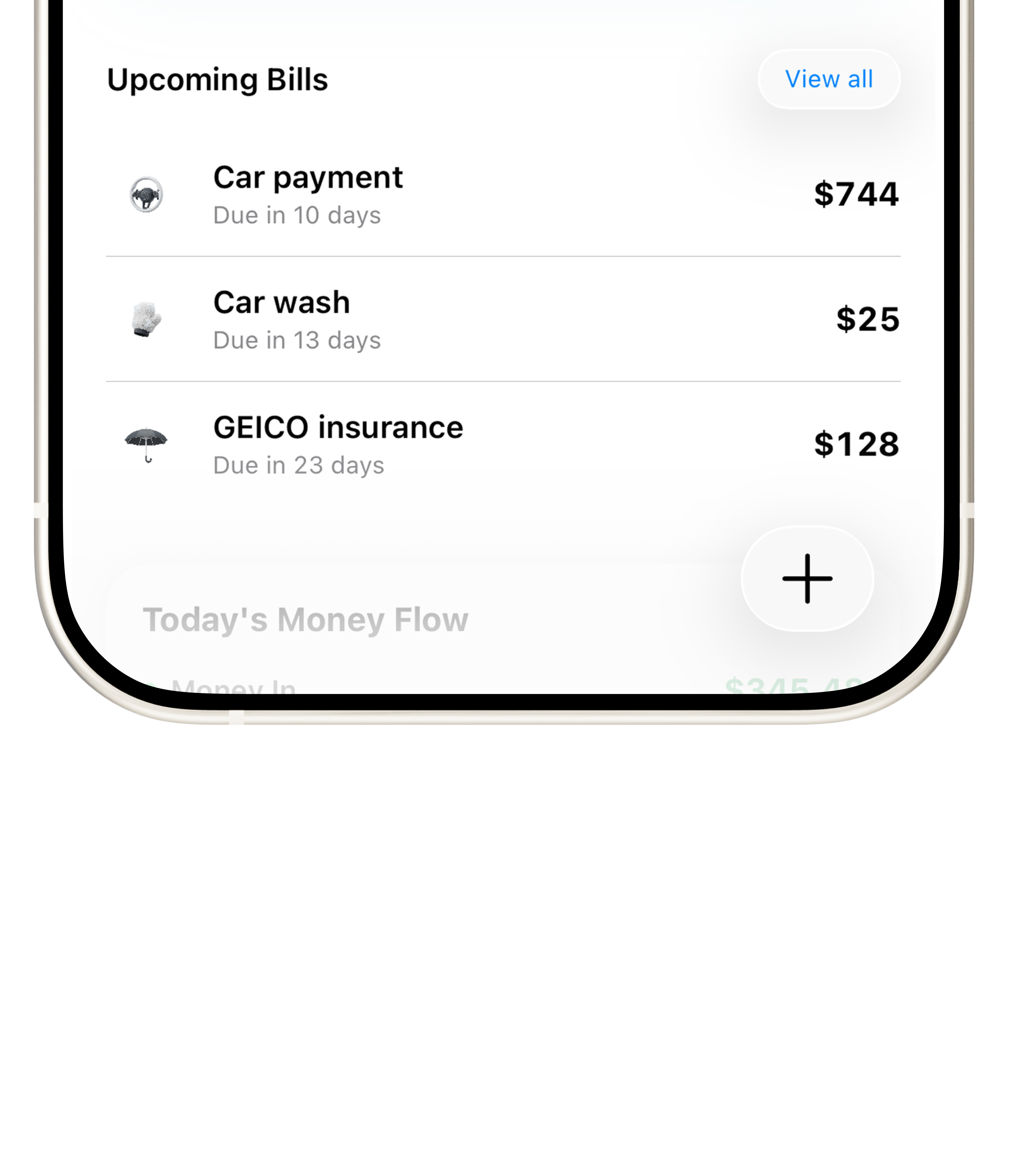 Upcoming bills in the GigReal app