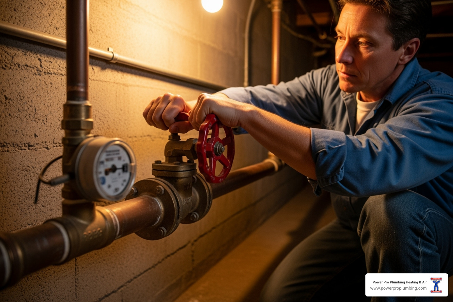 a homeowner shutting off the main water valve to their house - Emergency plumber Long Beach