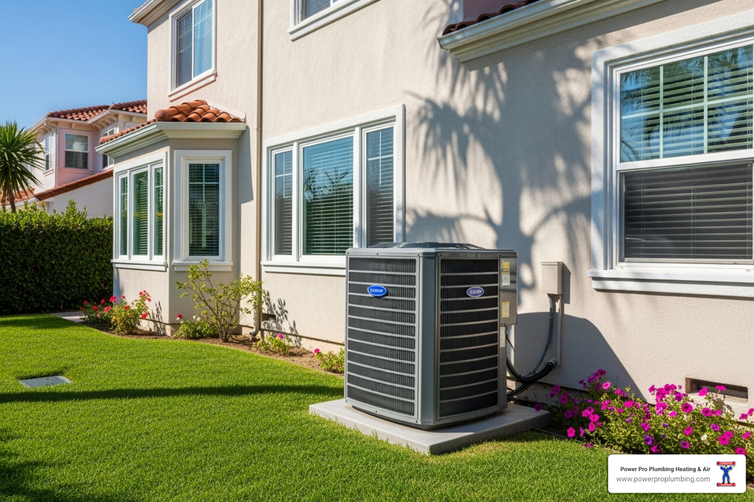 A clean outdoor AC unit sits beside a well-maintained Long Beach home, symbolizing efficient and reliable home comfort. - hvac repair long beach