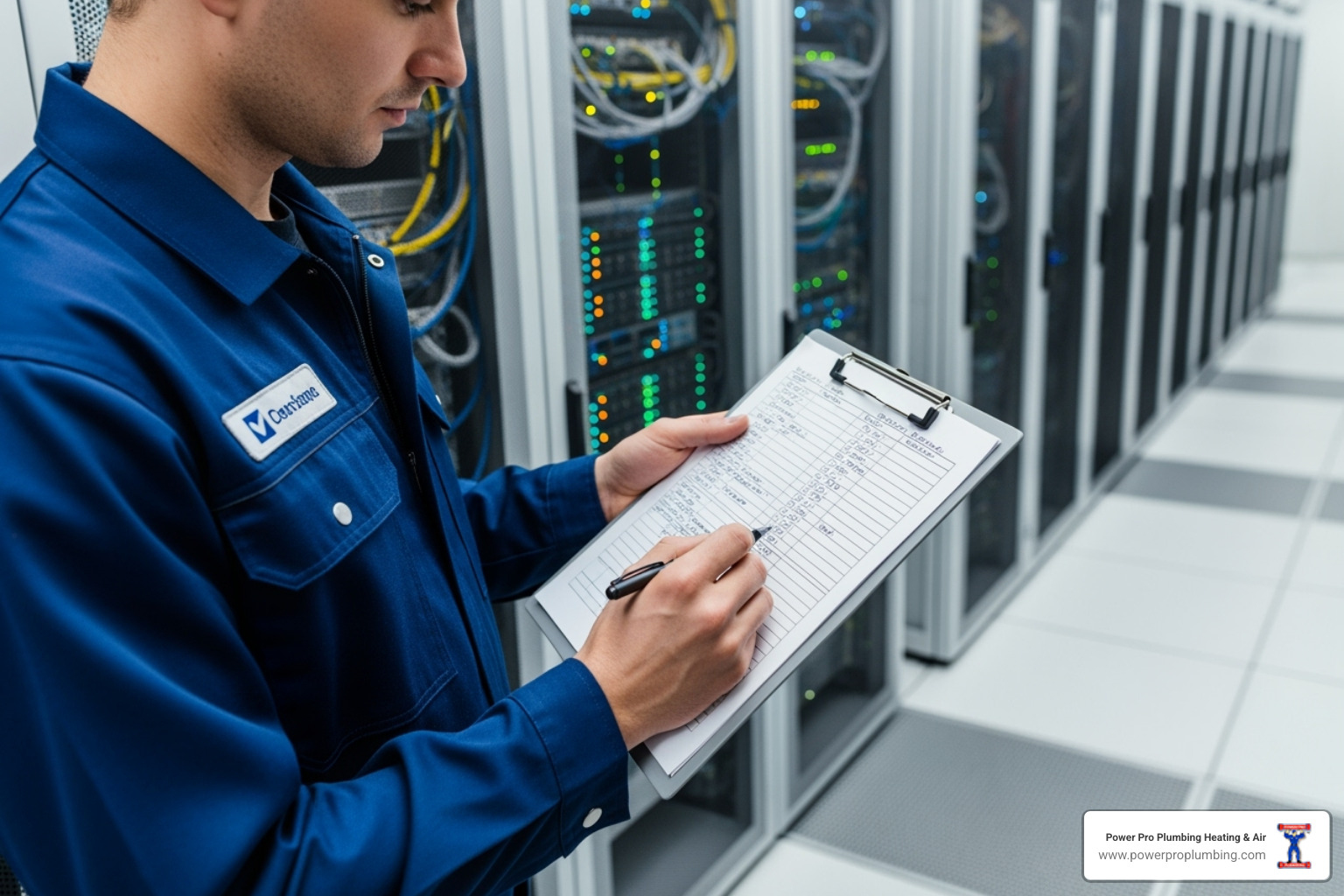 a technician's checklist on a clipboard - hvac maintenance plan