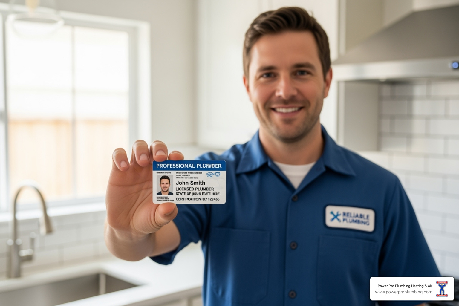 plumber showing their license - 24 hour emergency plumbing los angeles