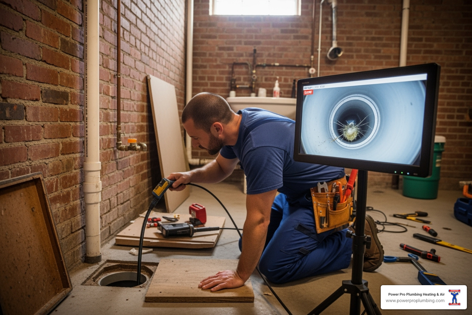 a plumber using a drain camera for inspection - after hours plumbing service corona