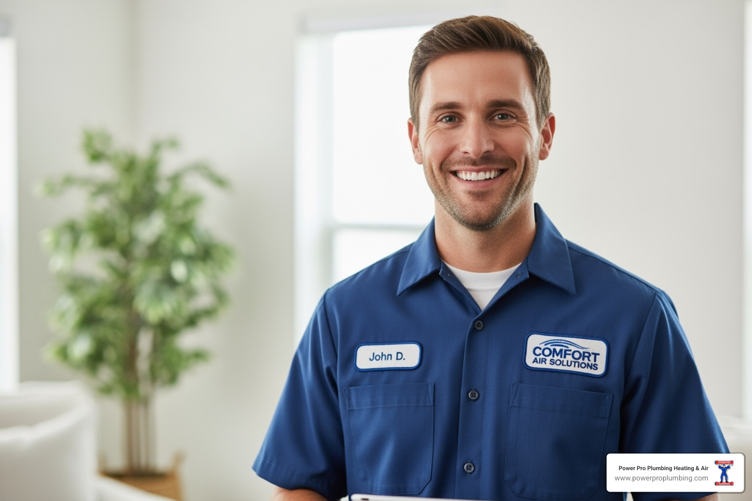 A friendly, professional technician smiling - ac repair laguna hills ca A friendly, professional technician smiling - ac repair laguna hills ca