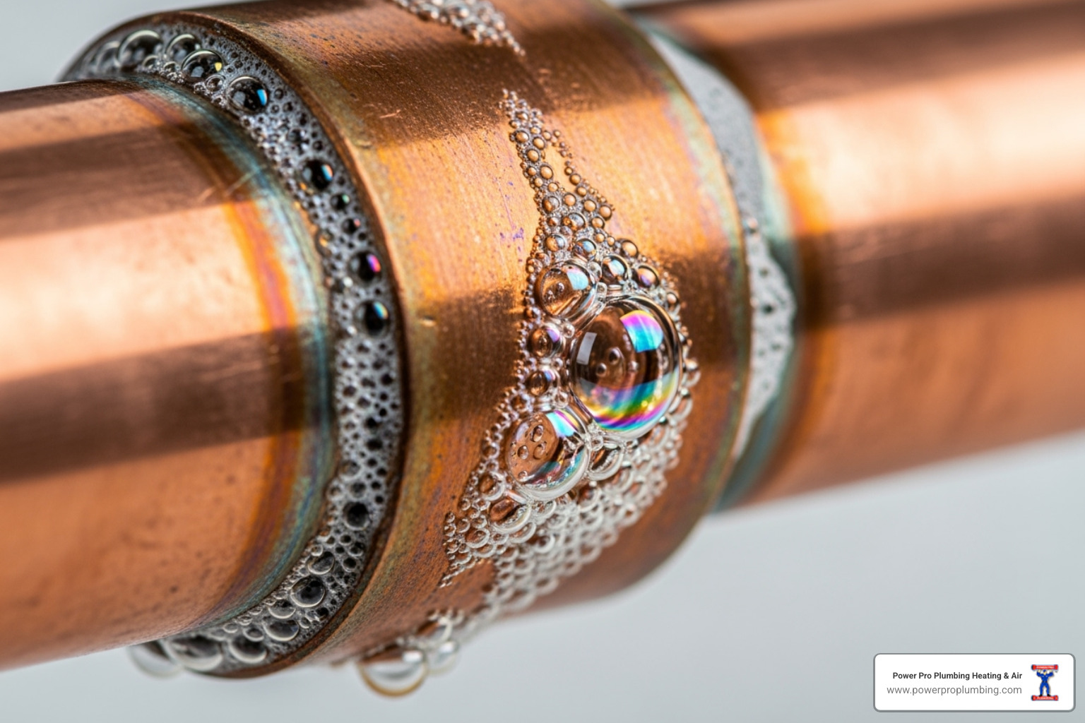 bubbles forming on a copper pipe joint, indicating a leak - how to detect air conditioner leak bubbles forming on a copper pipe joint, indicating a leak - how to detect air conditioner leak