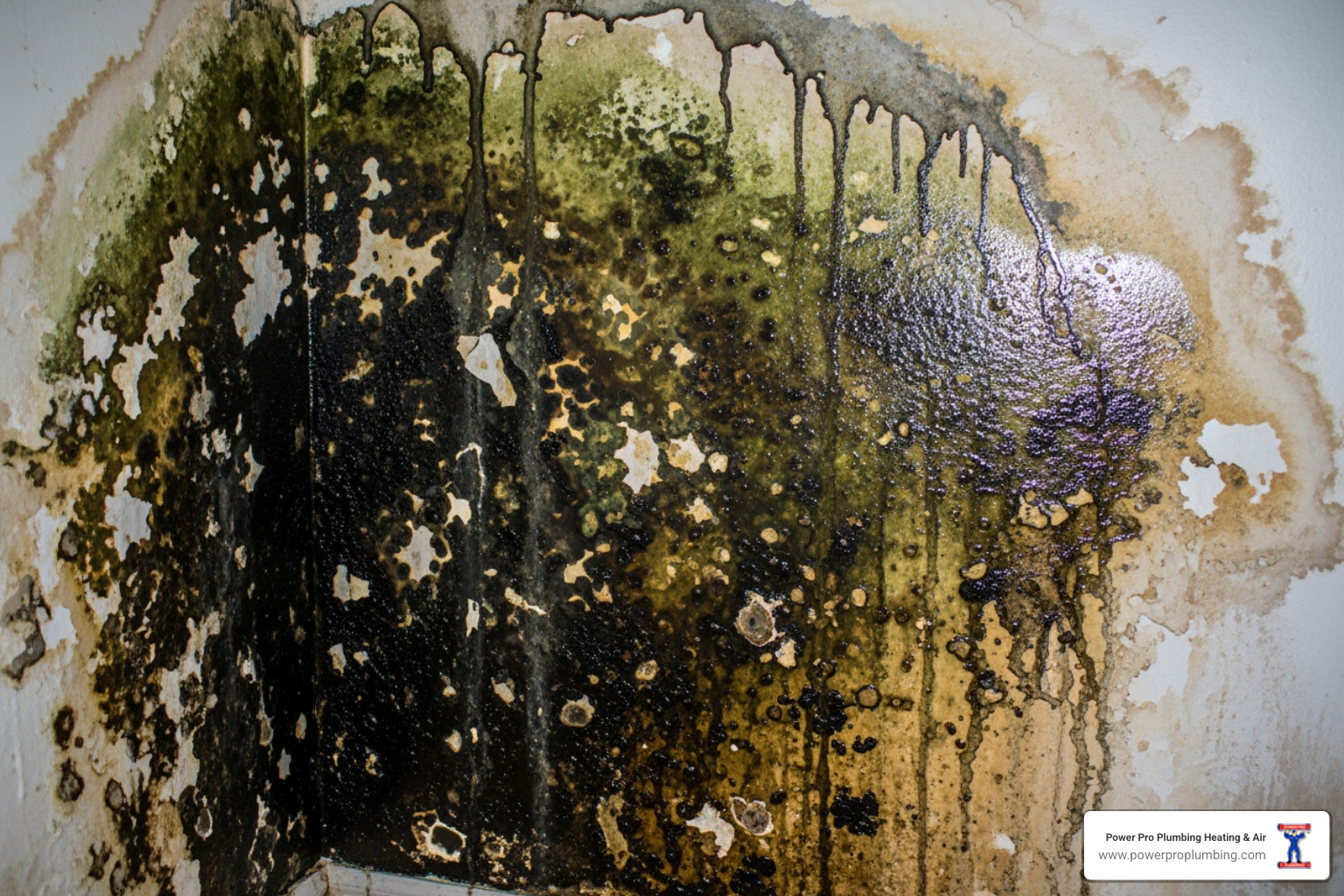 significant mold growth on a wall due to a leak - Plumbing Emergency in Long Beach? 7 Situations When You Should Call a Plumber Immediately