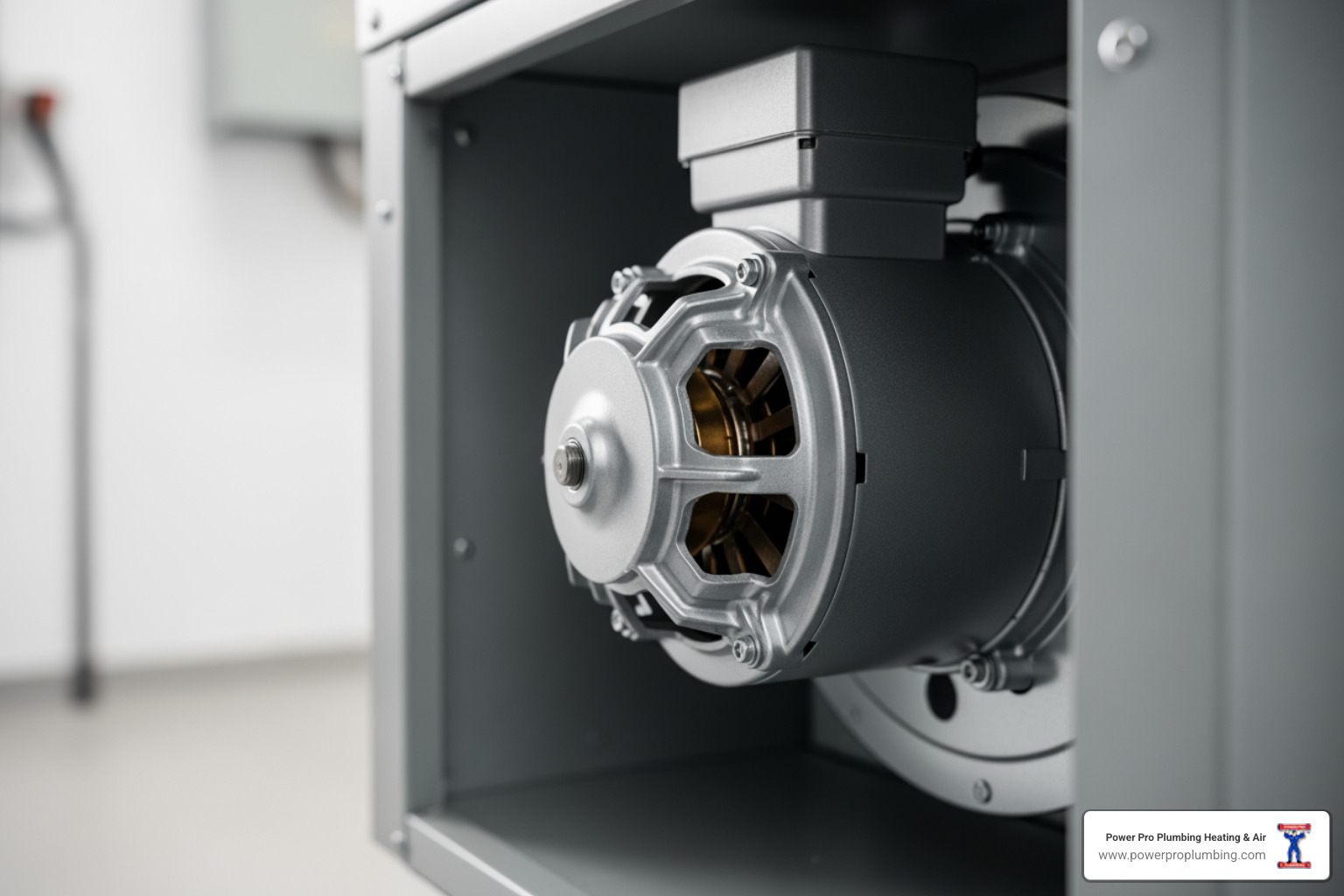 Infographic showing the role of a furnace blower motor in an HVAC system, including airflow path from return duct through heat exchanger to supply vents, comparison of PSC vs ECM motor efficiency ratings, common failure symptoms like weak airflow and strange noises, and typical motor specifications including horsepower ranges and voltage requirements - blower fan for furnace replacement Infographic showing the role of a furnace blower motor in an HVAC system, including airflow path from return duct through heat exchanger to supply vents, comparison of PSC vs ECM motor efficiency ratings, common failure symptoms like weak airflow and strange noises, and typical motor specifications including horsepower ranges and voltage requirements - blower fan for furnace replacement