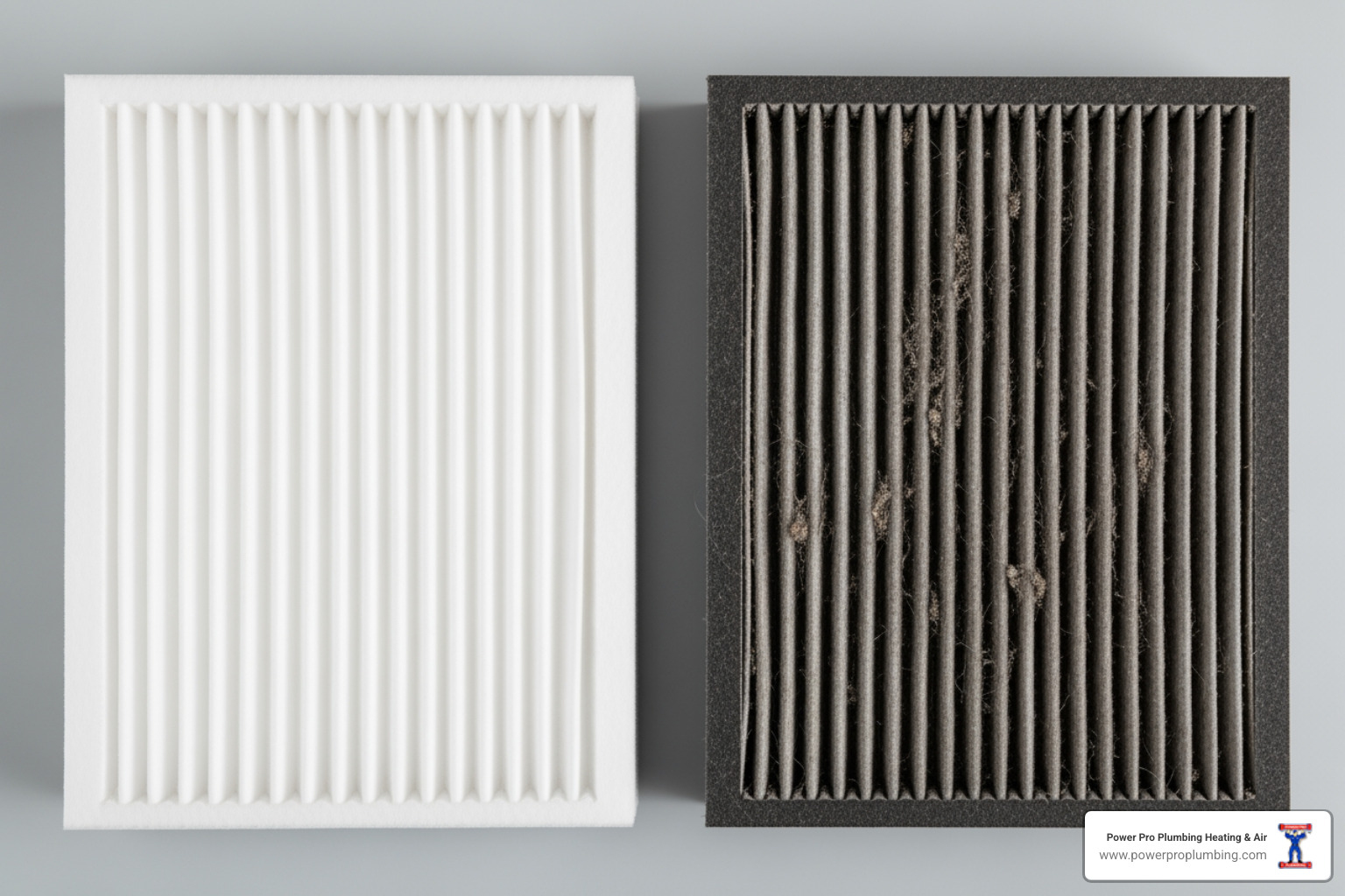 clean furnace filter next to a dirty one - heating furnace repair service clean furnace filter next to a dirty one - heating furnace repair service