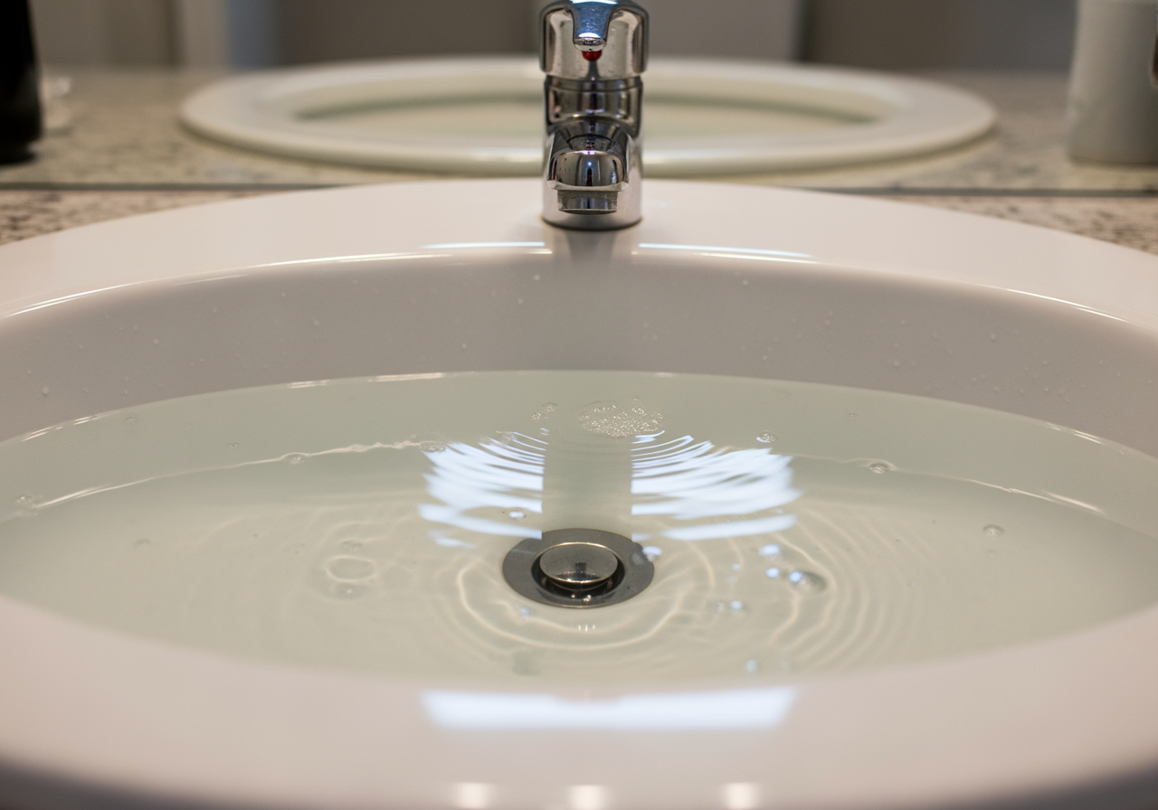 Bathroom sink with standing water - Drain Cleaning in Gardena, CA Bathroom sink with standing water - Drain Cleaning in Gardena, CA