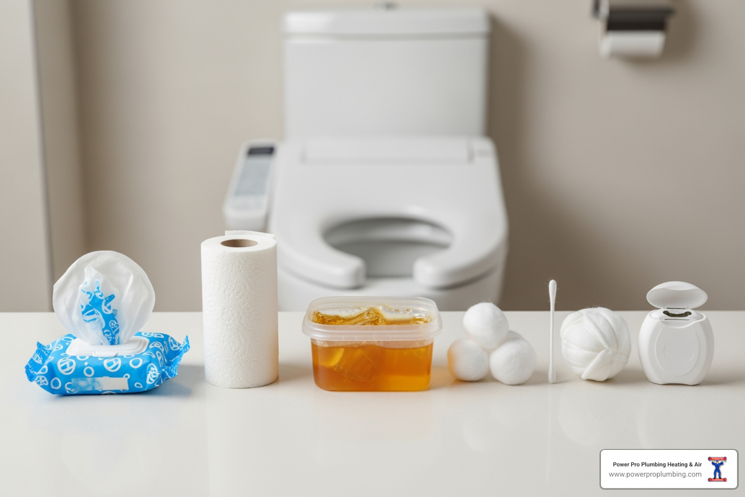 do not flush list with items like wipes paper towels and grease - flush drain and sewer