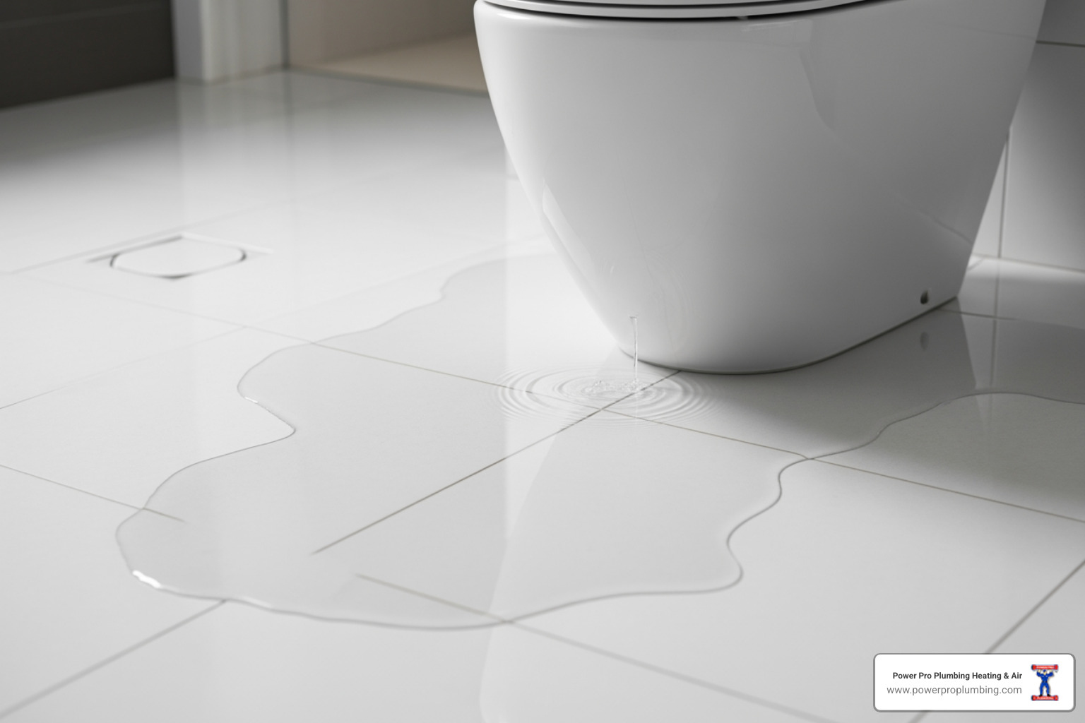 water pooling at the base of a toilet - toilet repair Chino Hills