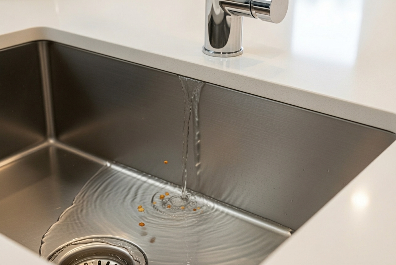 Infographic showing the warning signs of clogged drains including slow drainage, gurgling sounds from pipes, foul odors, water backing up in multiple fixtures, and frequent recurring clogs, alongside common causes like grease buildup, hair and soap scum, food debris, hard water mineral deposits, and tree root intrusion - drain cleaning in anaheim ca Infographic showing the warning signs of clogged drains including slow drainage, gurgling sounds from pipes, foul odors, water backing up in multiple fixtures, and frequent recurring clogs, alongside common causes like grease buildup, hair and soap scum, food debris, hard water mineral deposits, and tree root intrusion - drain cleaning in anaheim ca