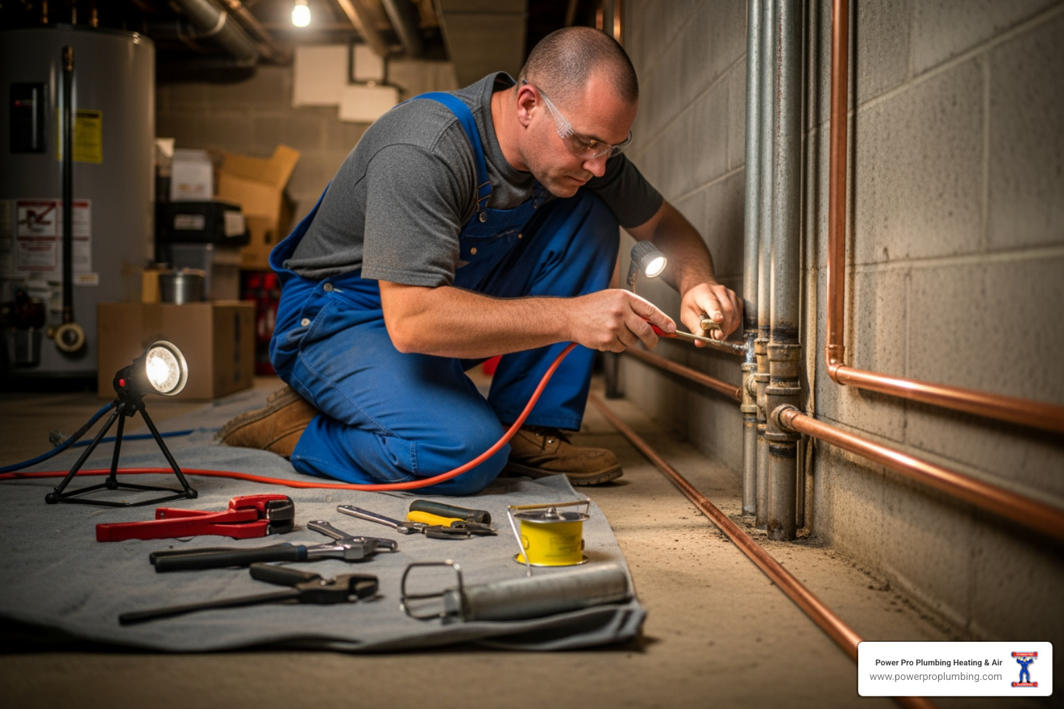 Infographic showing the top 5 warning signs requiring emergency copper repiping: 1) Multiple leaks appearing within weeks of each other, 2) Sudden drop in water pressure affecting the whole house, 3) Discolored rusty or brown water from multiple faucets, 4) Metallic taste in drinking water, 5) Visible corrosion or green buildup on exposed copper joints or white chalky buildup on galvanized pipes. Each sign includes an icon and brief description of why it indicates immediate repiping need. - emergency copper repiping in buena park, ca