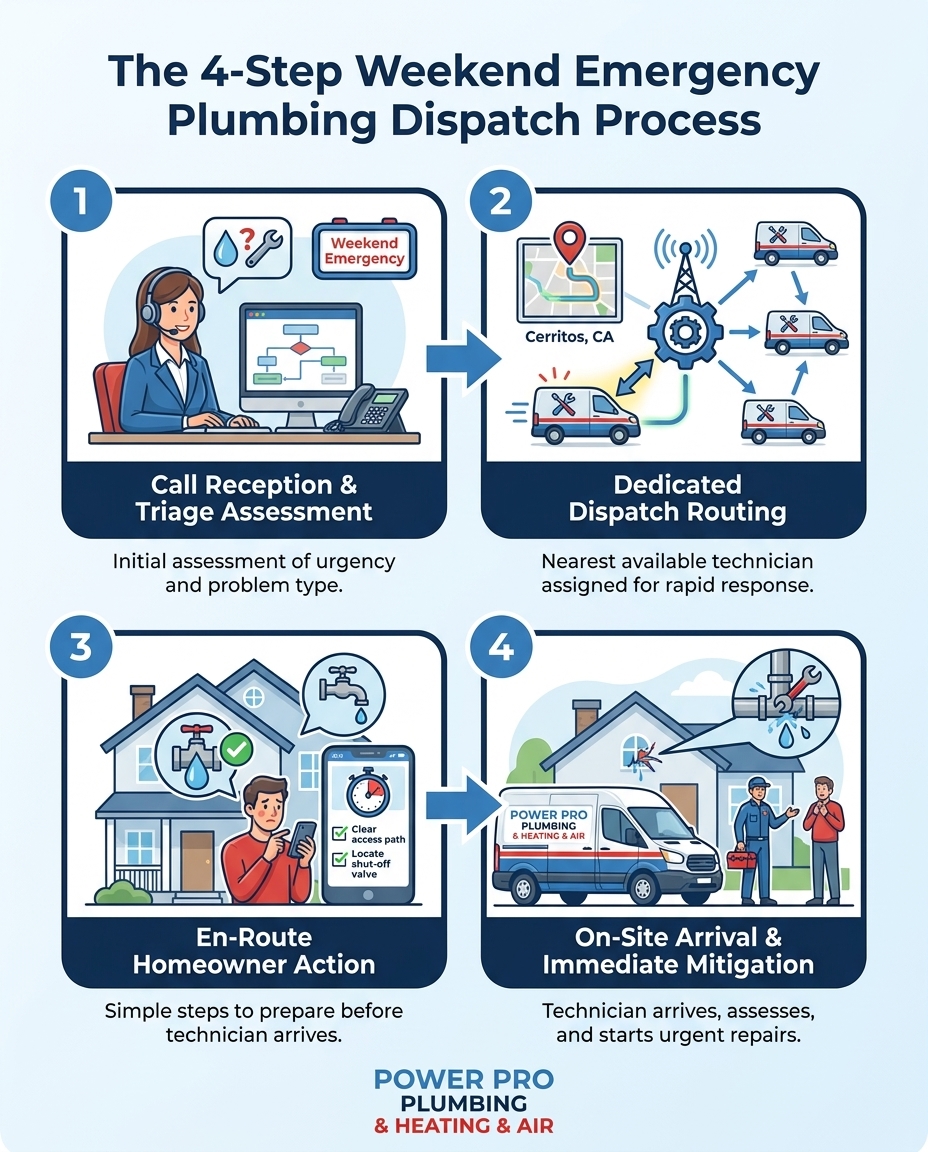 The 4-Step Weekend Emergency Plumbing Dispatch Process