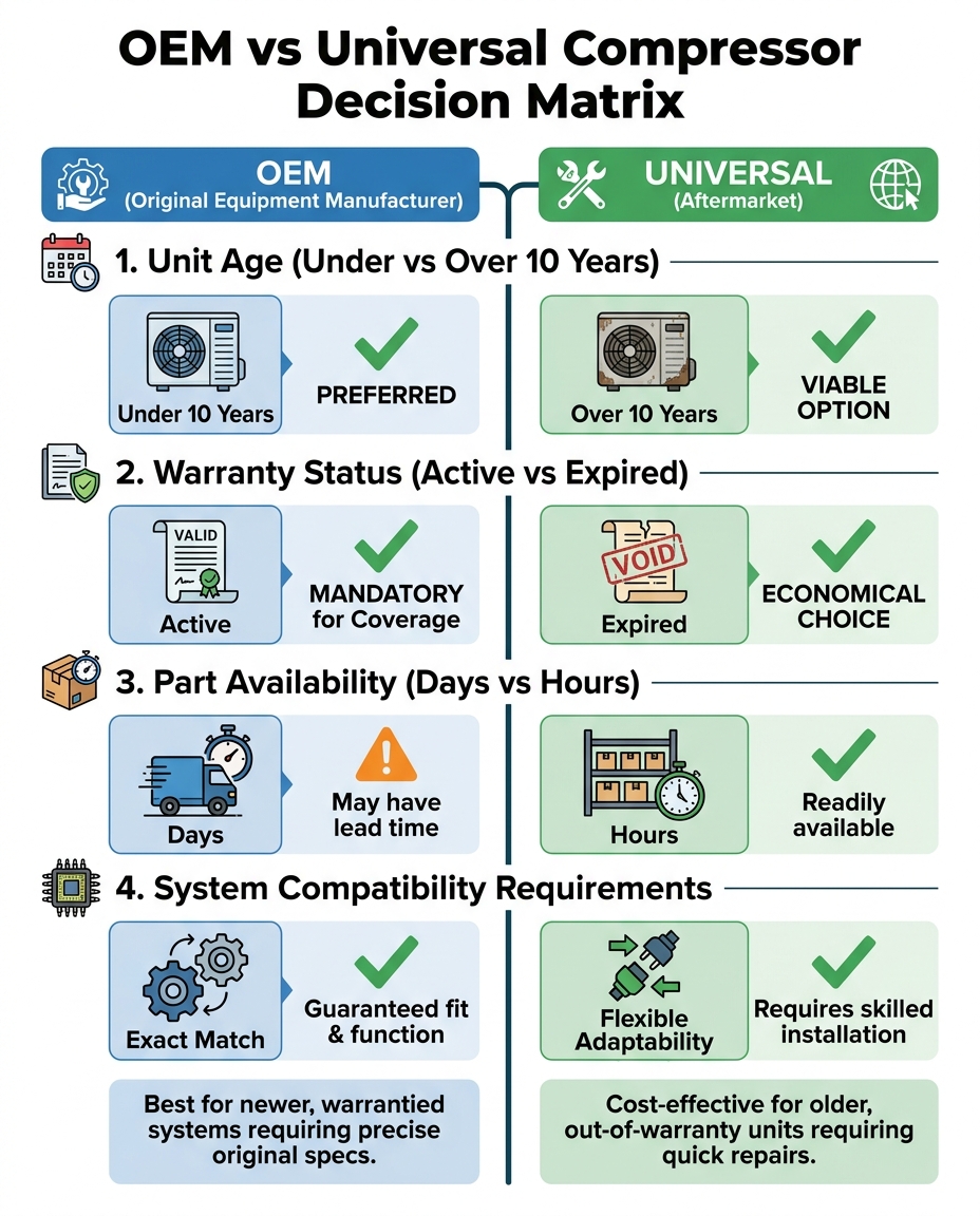 OEM vs Universal Compressor Decision Matrix