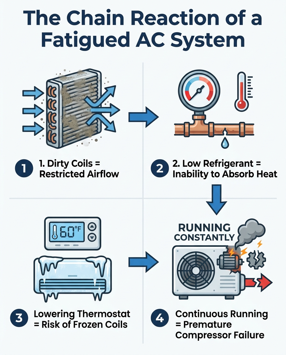 The Chain Reaction of a Fatigued AC System