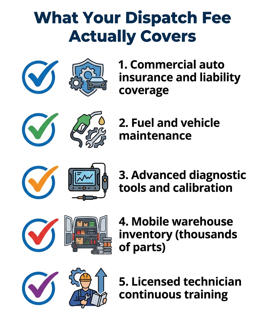 What Your Dispatch Fee Actually Covers